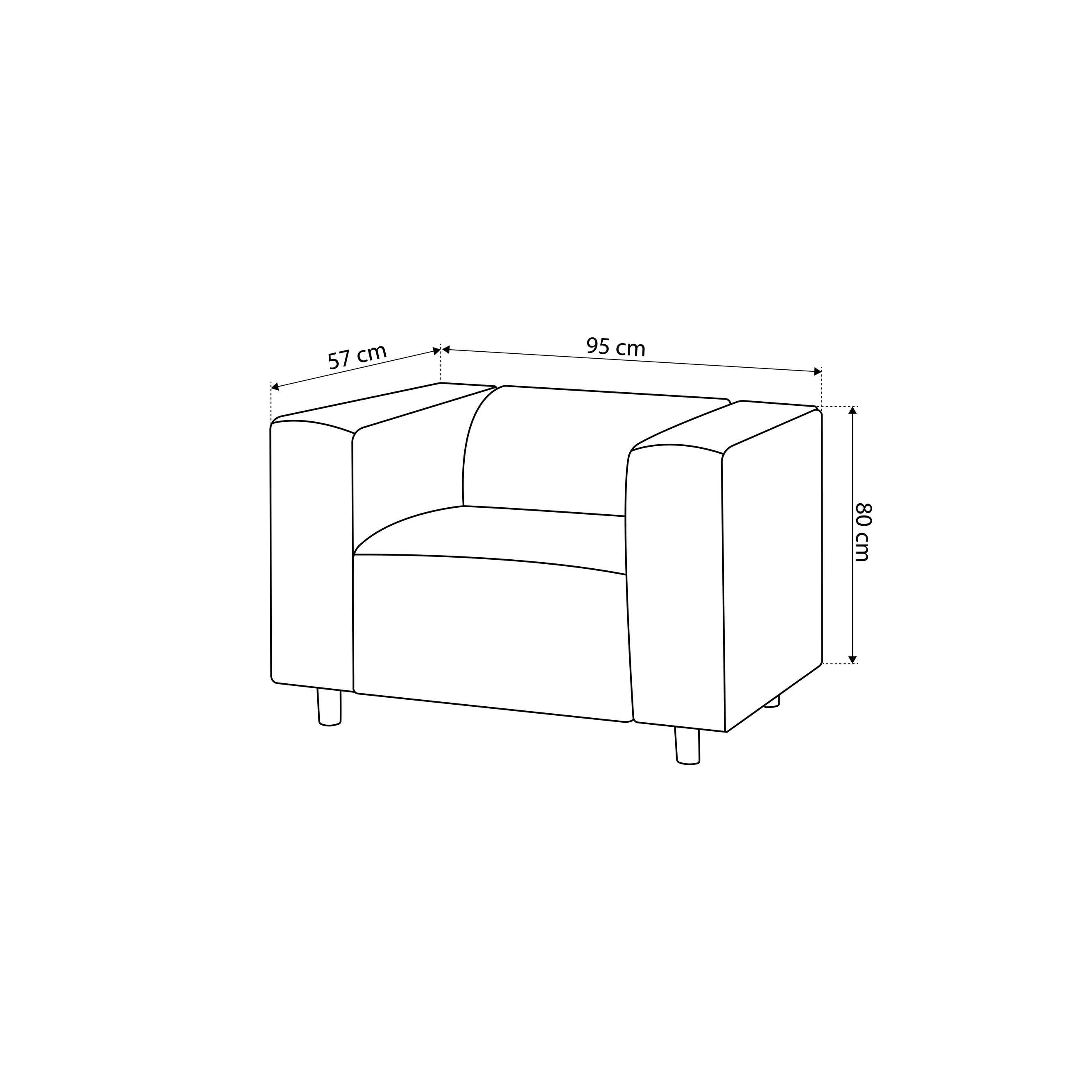 Sessel 95 cm zum Entspannen im skandinavischen Stil | July