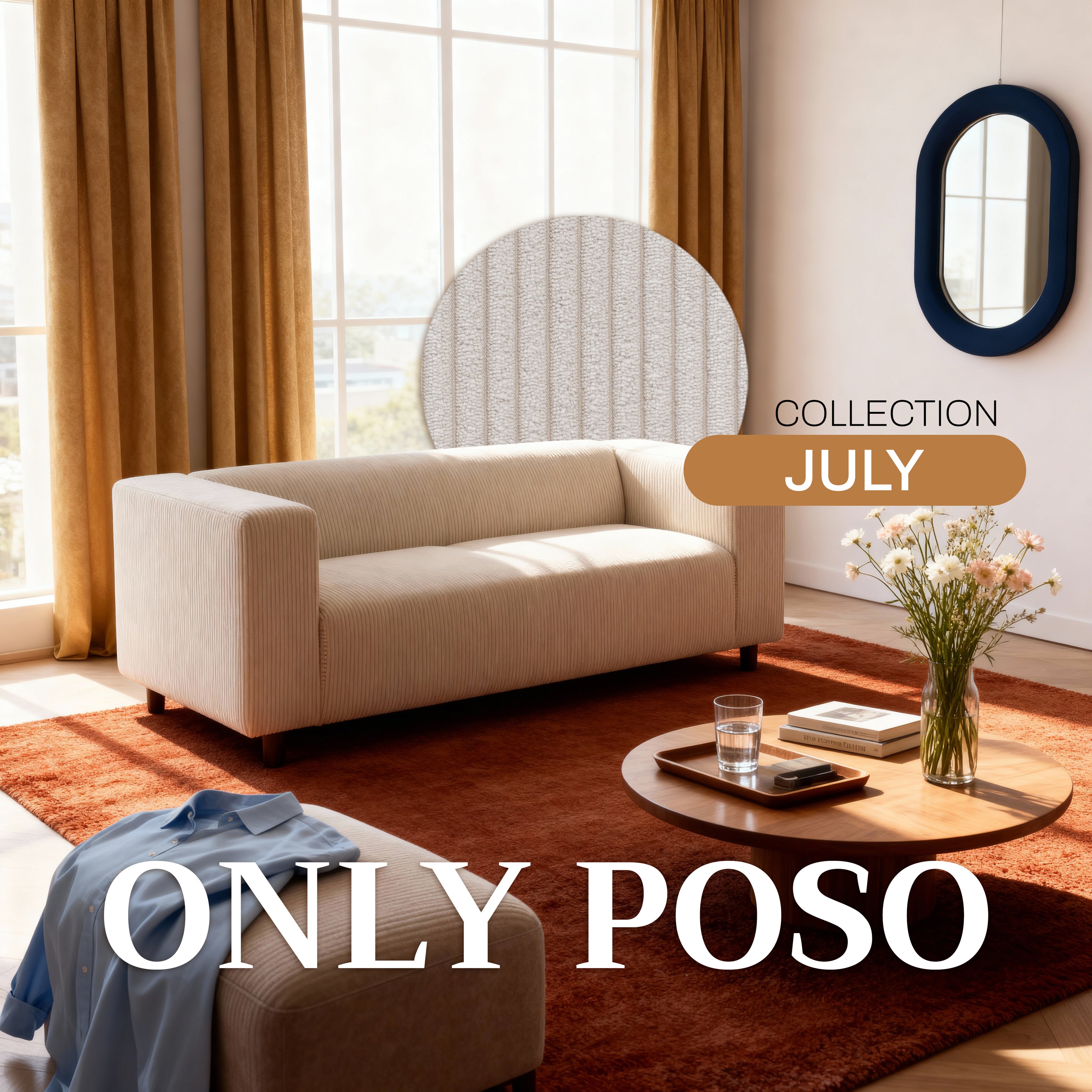 Próbnik tkanin Sztruks Lniany Krem