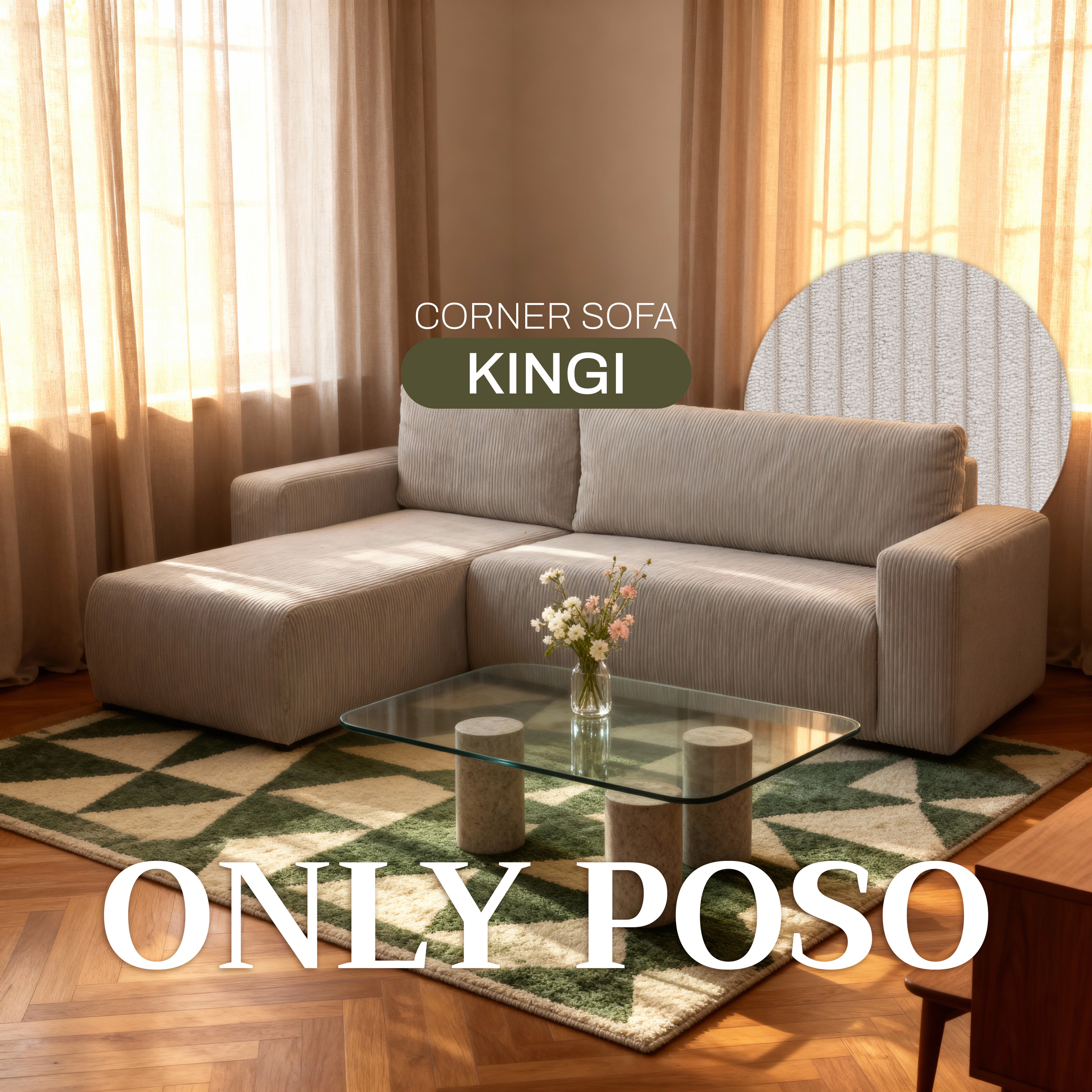 Próbnik tkanin Sztruks Zielony Dąb