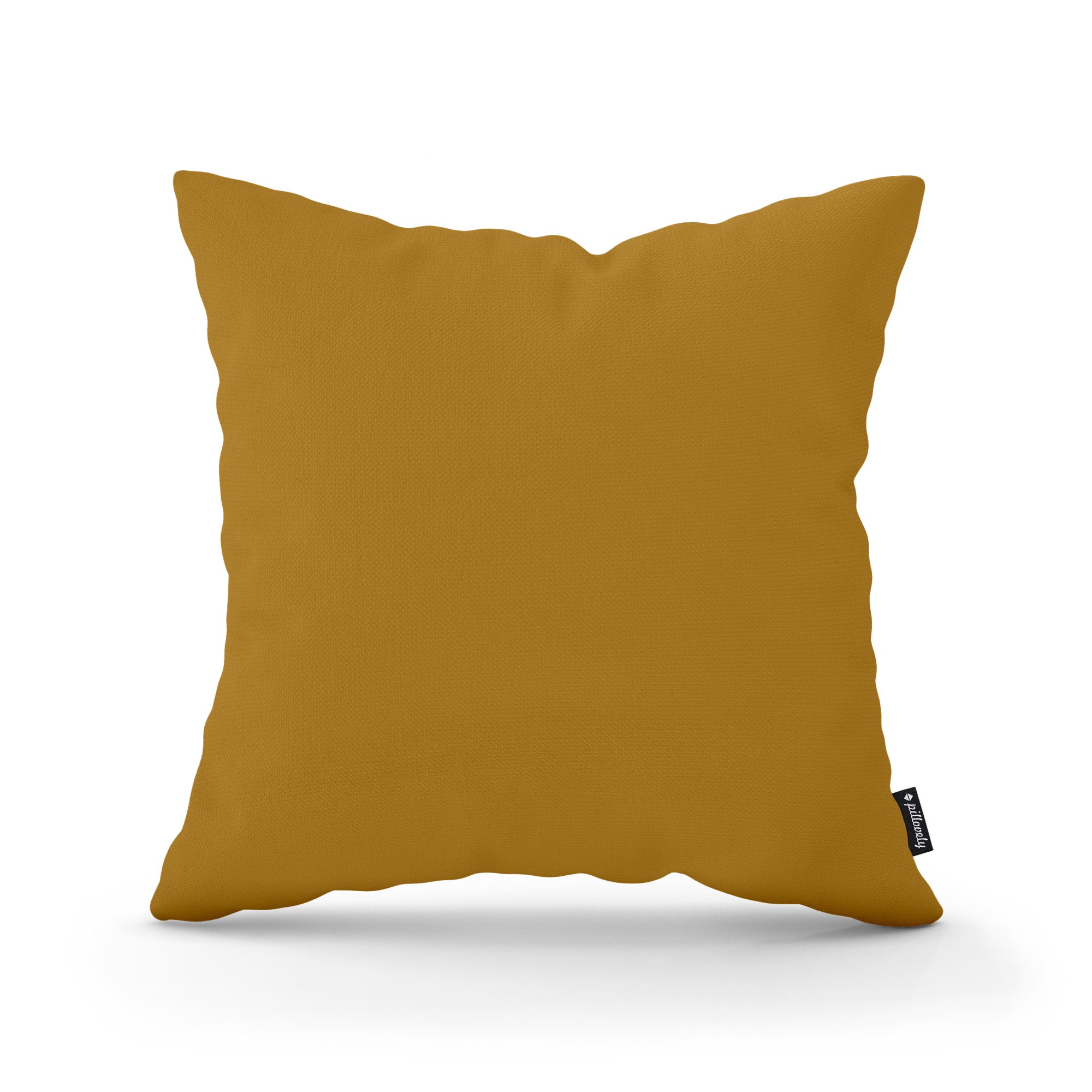 Poduszka dekoracyjna 45×45 cm w stylu minimalistycznym – gładka tkanina 100% PES, ukryty zamek | Gładka Złoty Bursztyn (KRONOS 01)