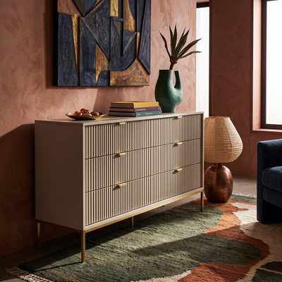 Komoda szufladami 154x91 w stylu glamour | Roza