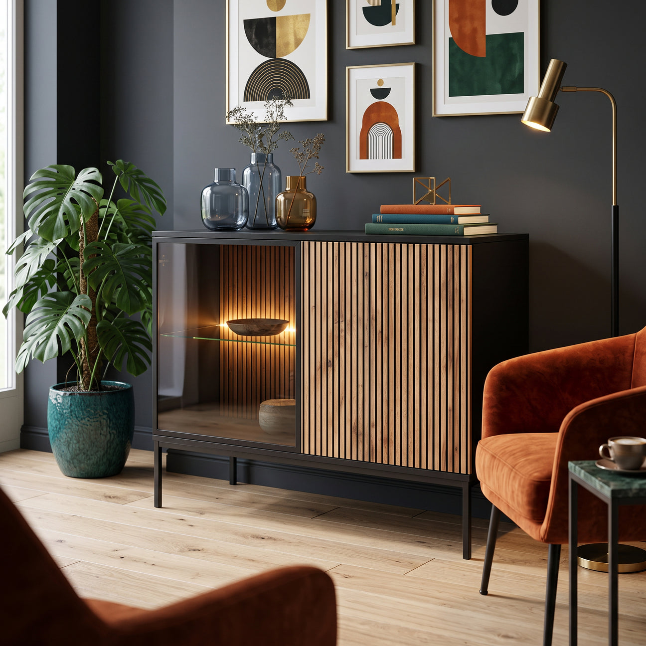 Kommode mit Türen 104x83 im Loft-Stil | Lampy
