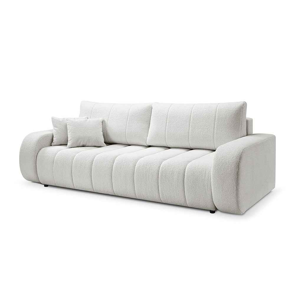Sofa 3-osobowa z funkcją spania 144x200 w stylu skandynawskim | BALOA Poranna Mgiełka (LAMBI 07)