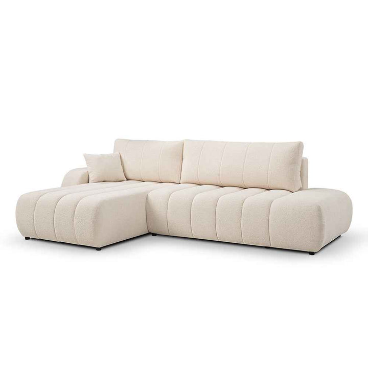 Narożnik z funkcją spania BALOA Pudrowa Kość (LAMBI 08)