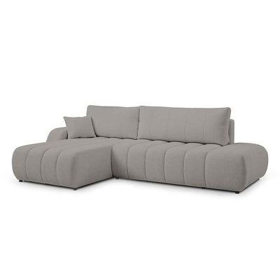 Narożnik z funkcją spania DL 276 cm w stylu nowoczesny | BALOA Lewostronna Popielista Poświata (LAMBI 11)