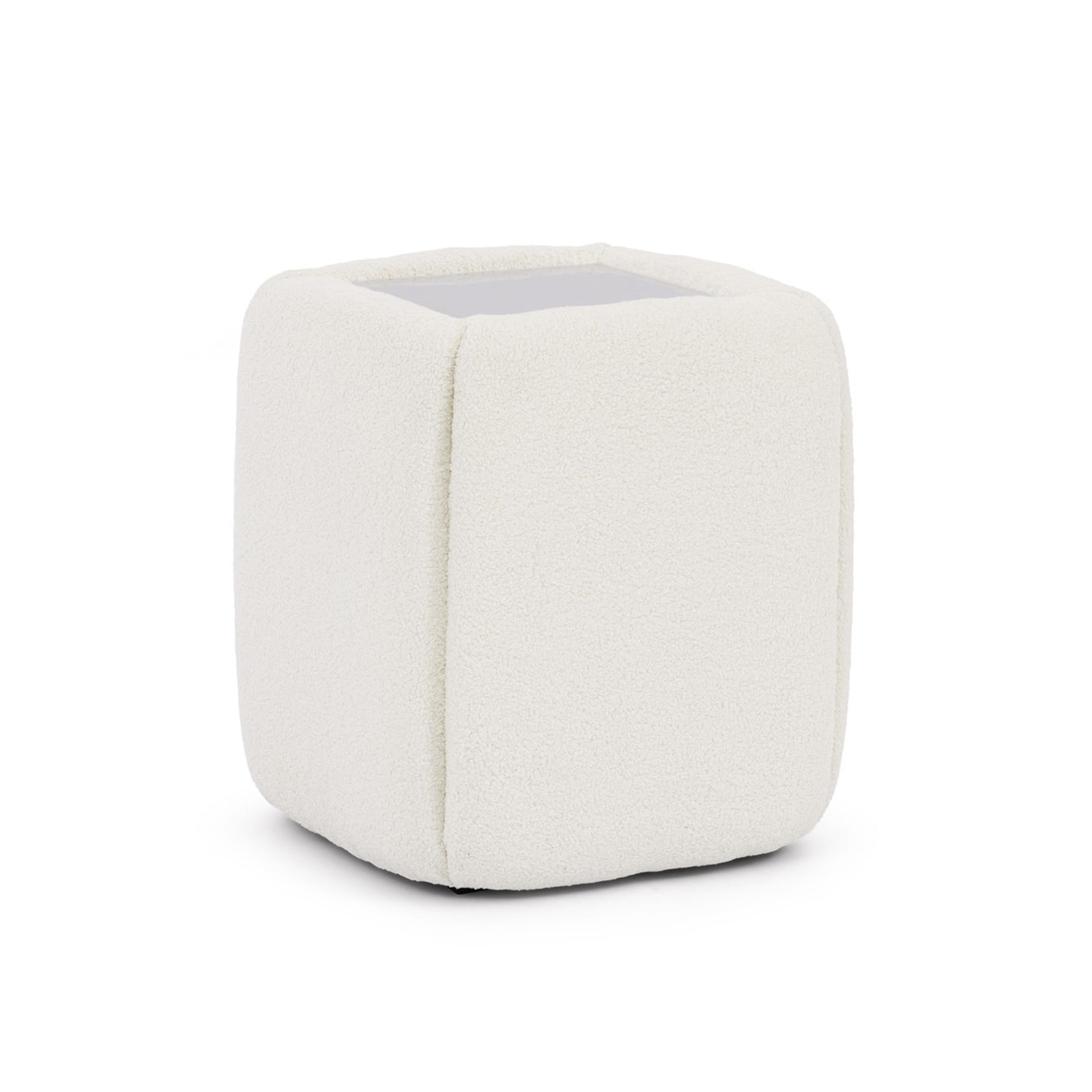 Stolik nocny 50x55 bez szuflad w stylu minimalistycznym - tapicerowany, szklany blat | Neria