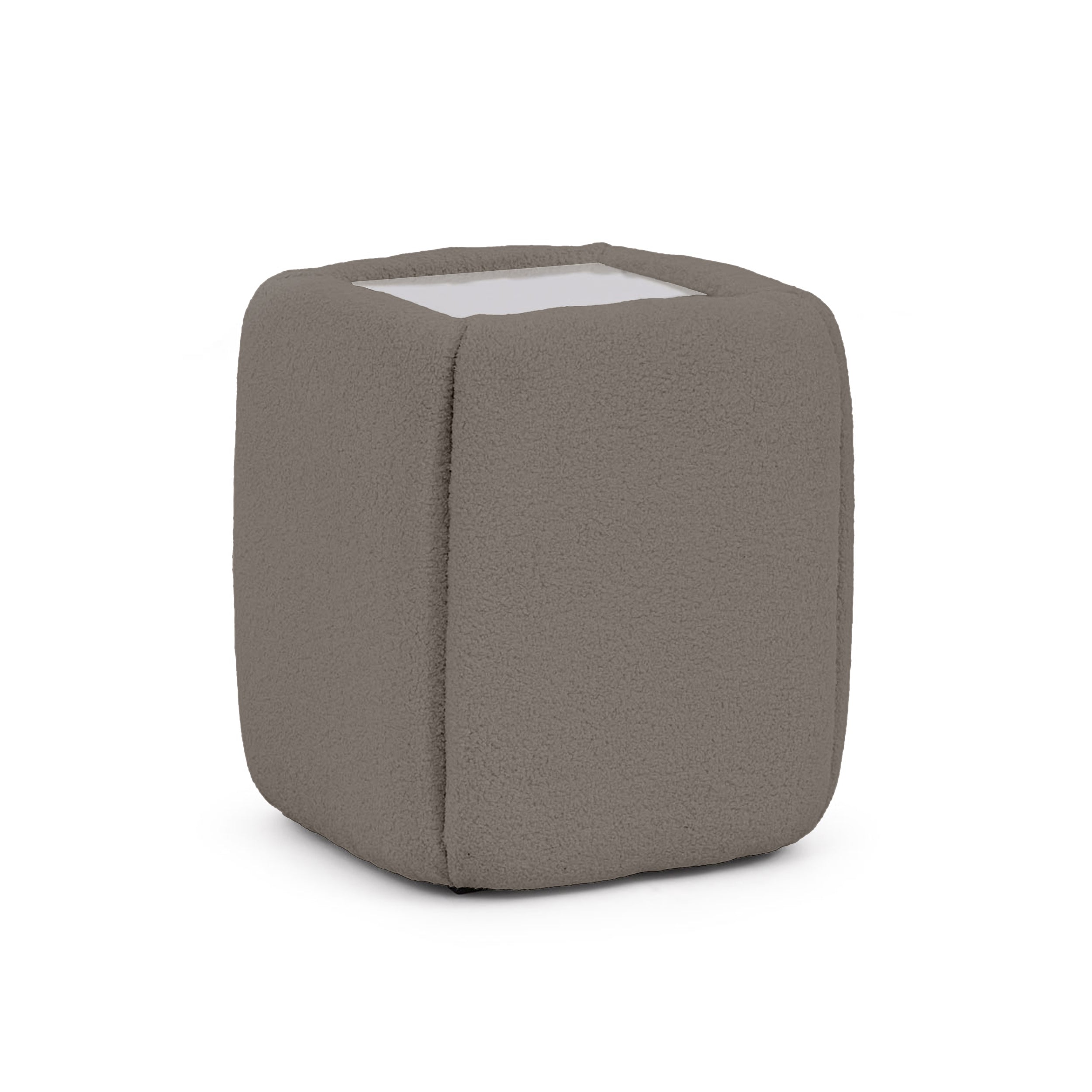 Stolik nocny 50x55 bez szuflad w stylu minimalistycznym - tapicerowany, szklany blat | Neria Dębowe Cienie (LAMBI 03)