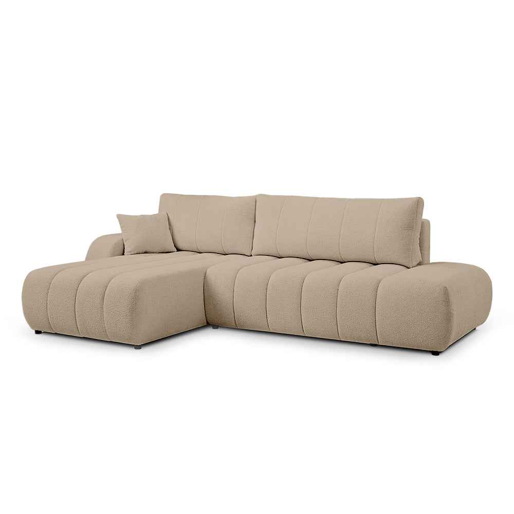 Narożnik z funkcją spania BALOA Aksamitny Beż (LAMBI 06)