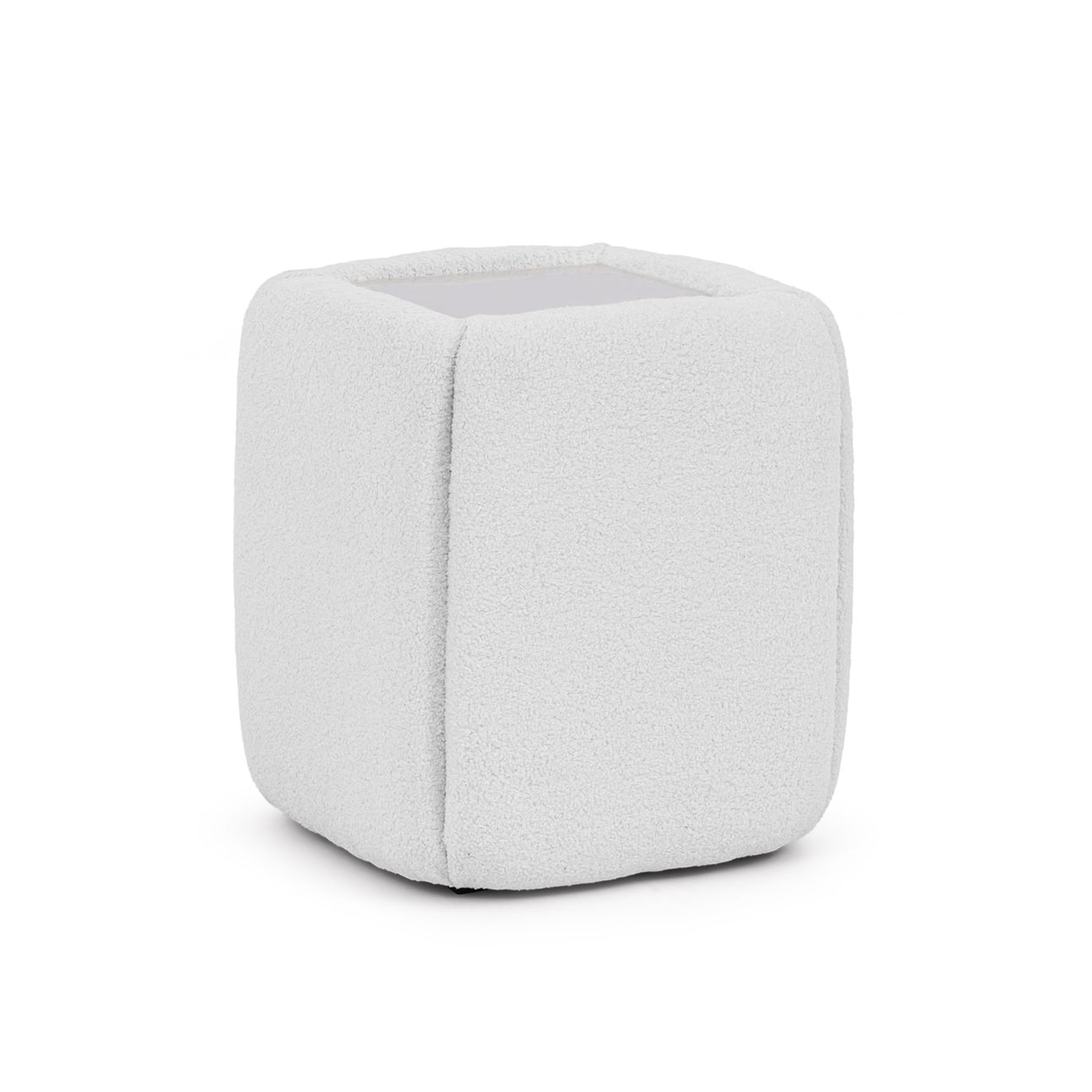 Stolik nocny 50x55 bez szuflad w stylu minimalistycznym - tapicerowany, szklany blat | Neria Poranna Mgiełka (LAMBI 07)