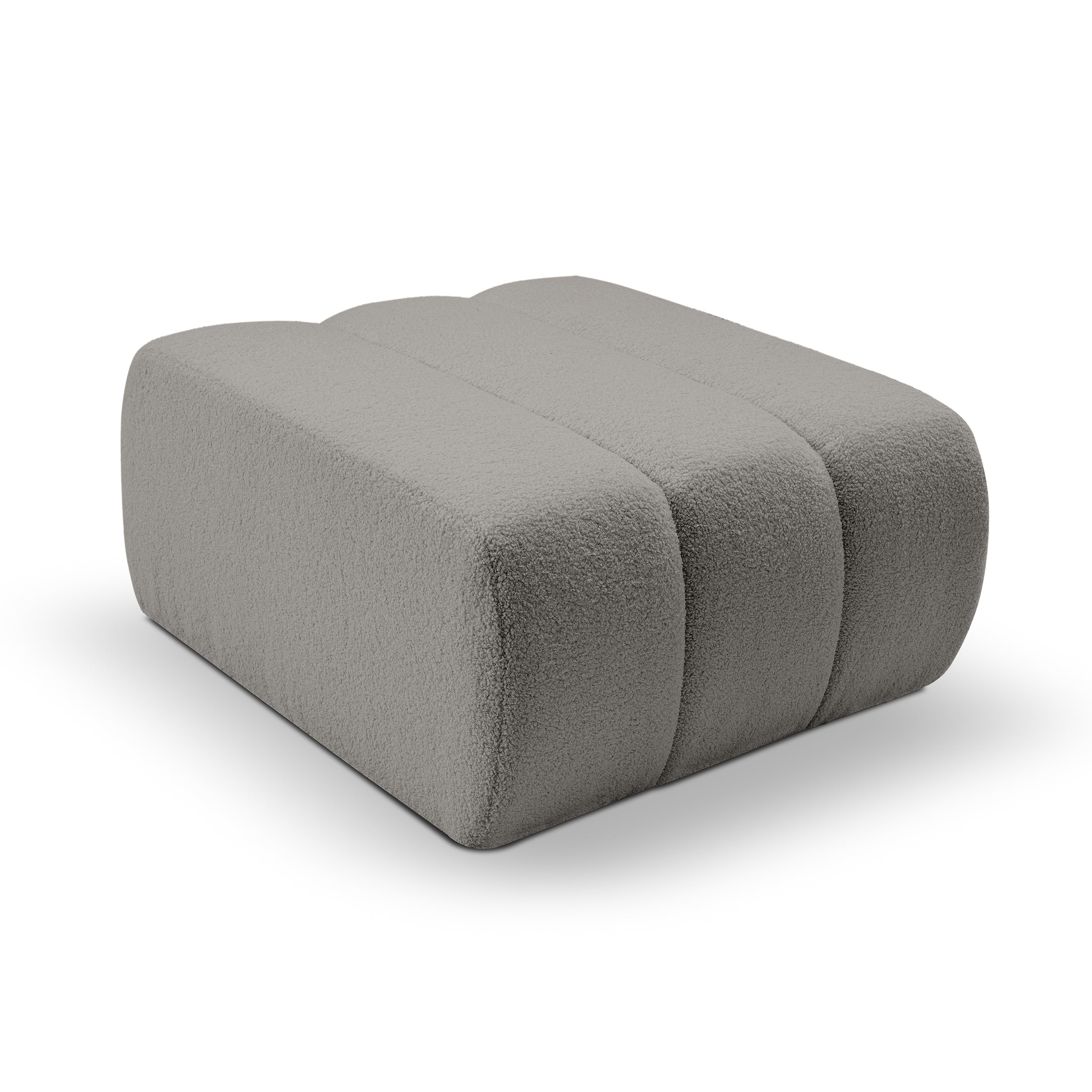Pufa wypoczynkowa 82x41 cm w stylu organic modern | BALOA Popielista Poświata (LAMBI 11)