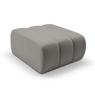 Pufa wypoczynkowa 82x41 cm w stylu organic modern | BALOA Popielista Poświata (LAMBI 11)