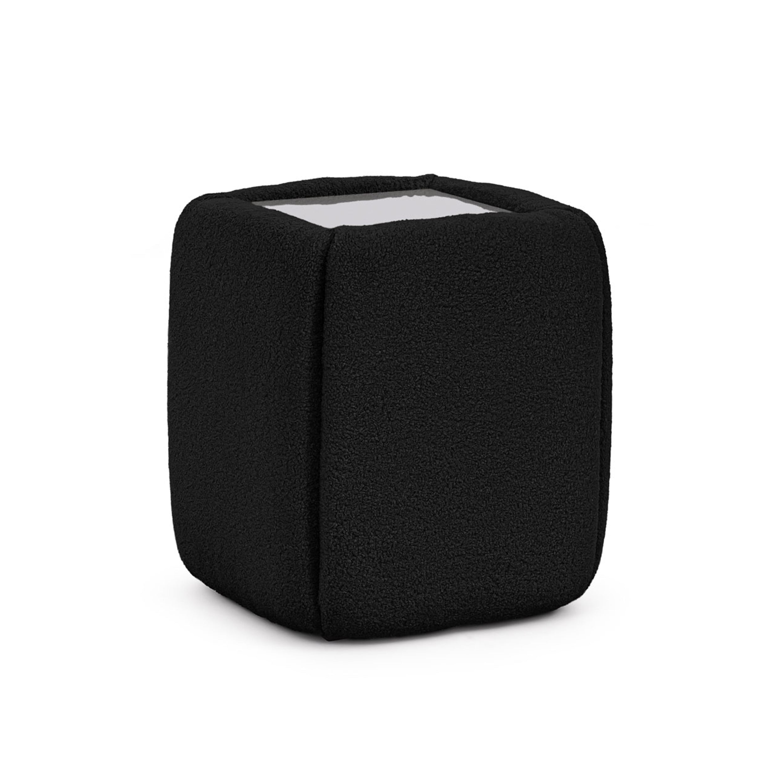 Stolik nocny 50x55 bez szuflad w stylu minimalistycznym - tapicerowany, szklany blat | Neria Onyks (LAMBI 13)