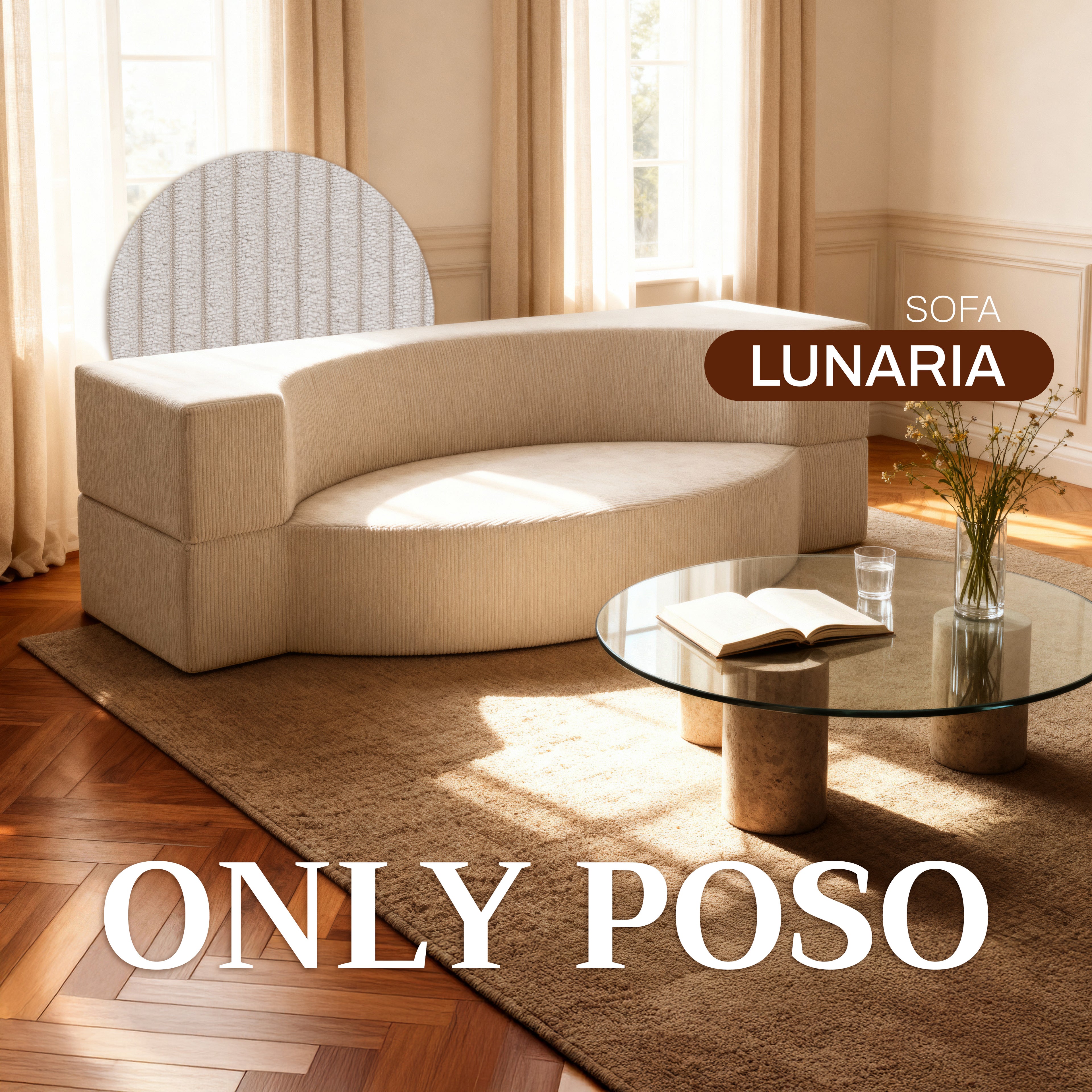 Próbnik tkanin Sztruks Lniany Krem