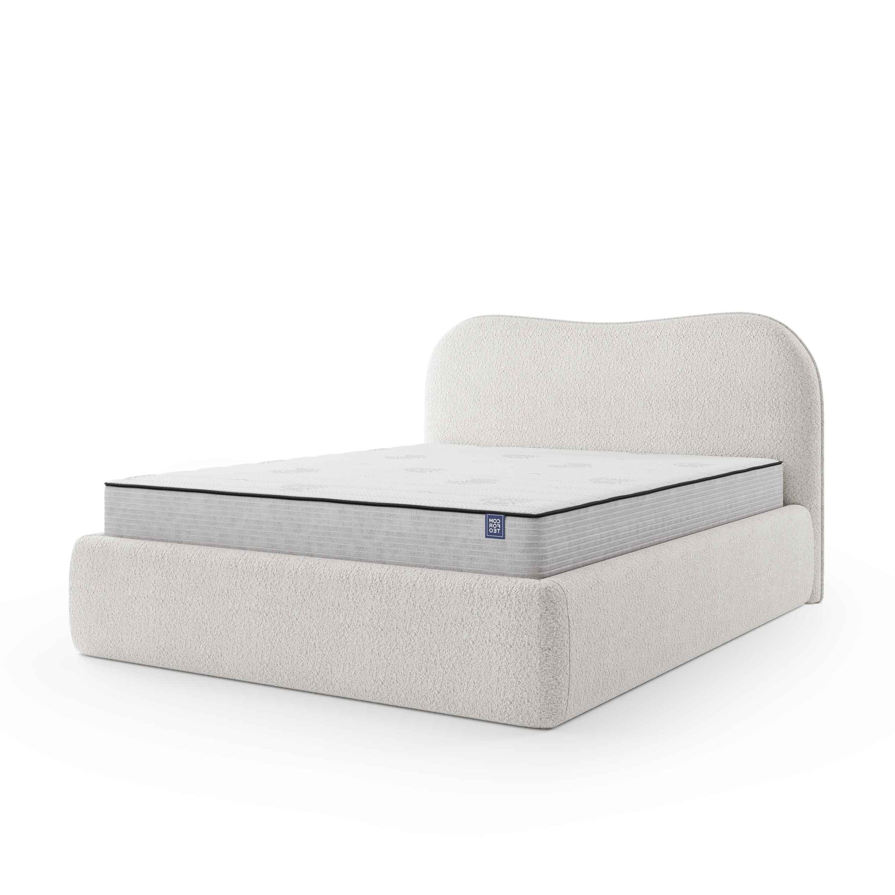 Łóżko Tapicerowane Leo 140 200 Kremowa Porcelana