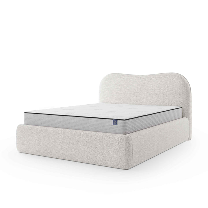 Łóżko Tapicerowane Leo 140 200 Kremowa Porcelana