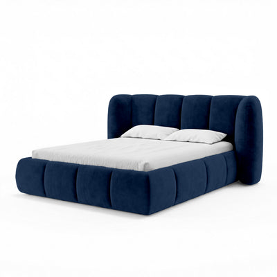 Polsterbett mit vertikaler Steppung und Bettkasten im Soft-Modern-Stil | Ventara