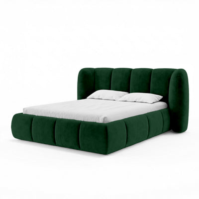 Polsterbett mit vertikaler Steppung und Bettkasten im Soft-Modern-Stil | Ventara