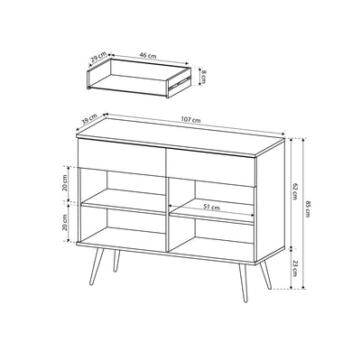 Kommode 107x85 im Glamour-Stil | Meva