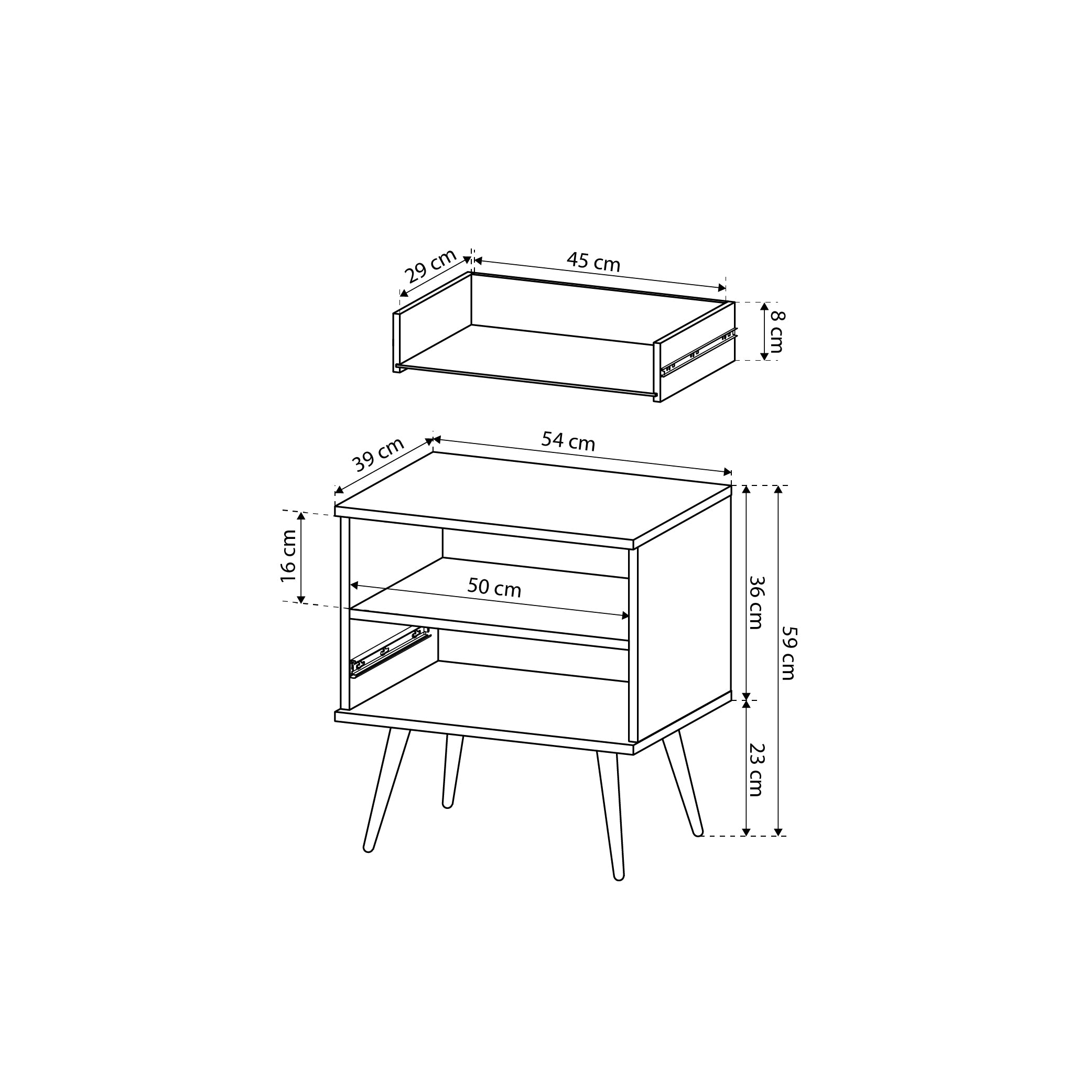 Szafka nocna Meva 54x59