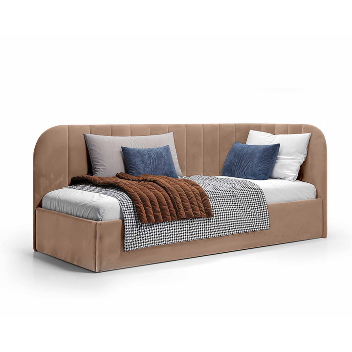 Łóżko Narożne Mily Lewo Orzechowy Piasek