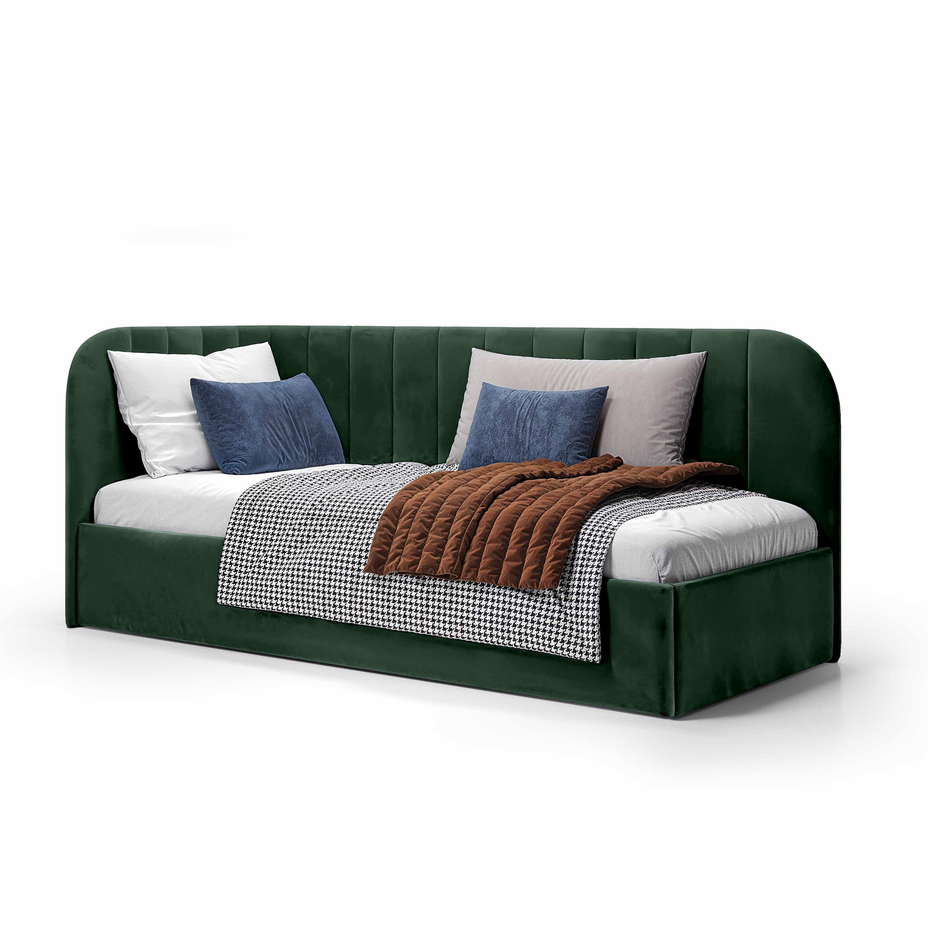 Łóżko Narożne Mily Prawo Zielony Mrok