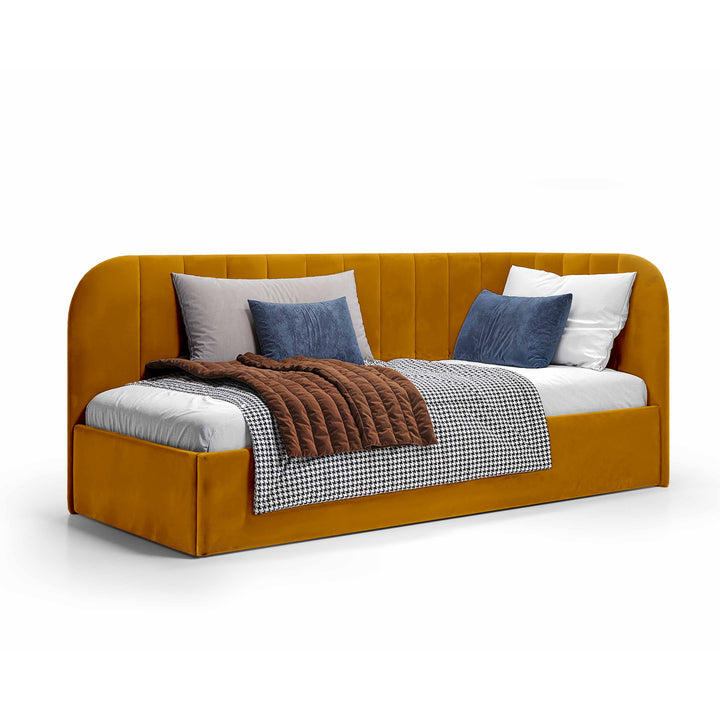 Łóżko Narożne Mily Lewo Bursztynowa Ochra