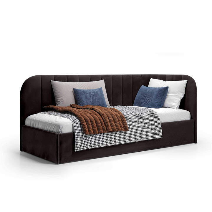 Łóżko Narożne Mily Lewo Bazaltowa Czerń