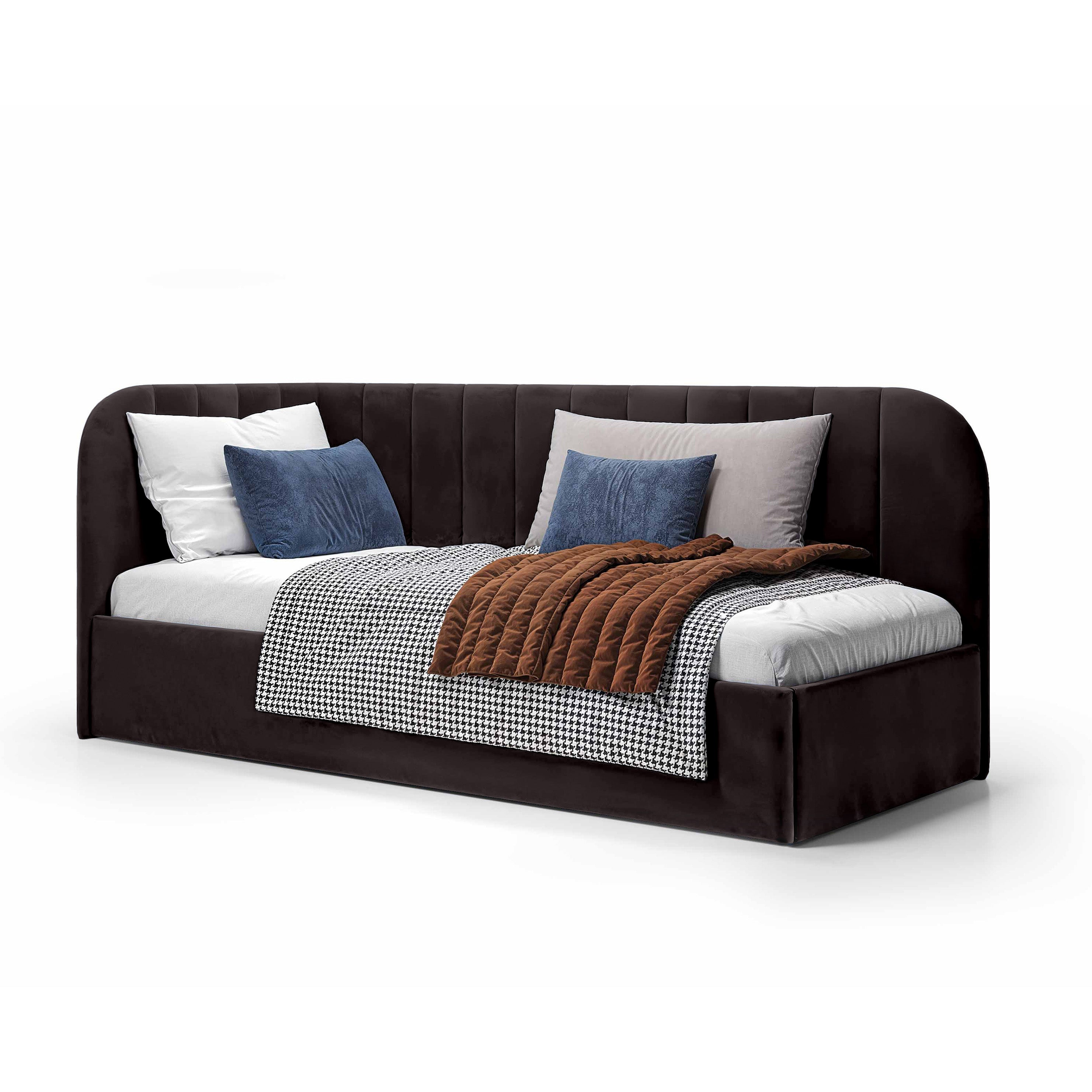 Łóżko Narożne Mily Prawo Bazaltowa Czerń