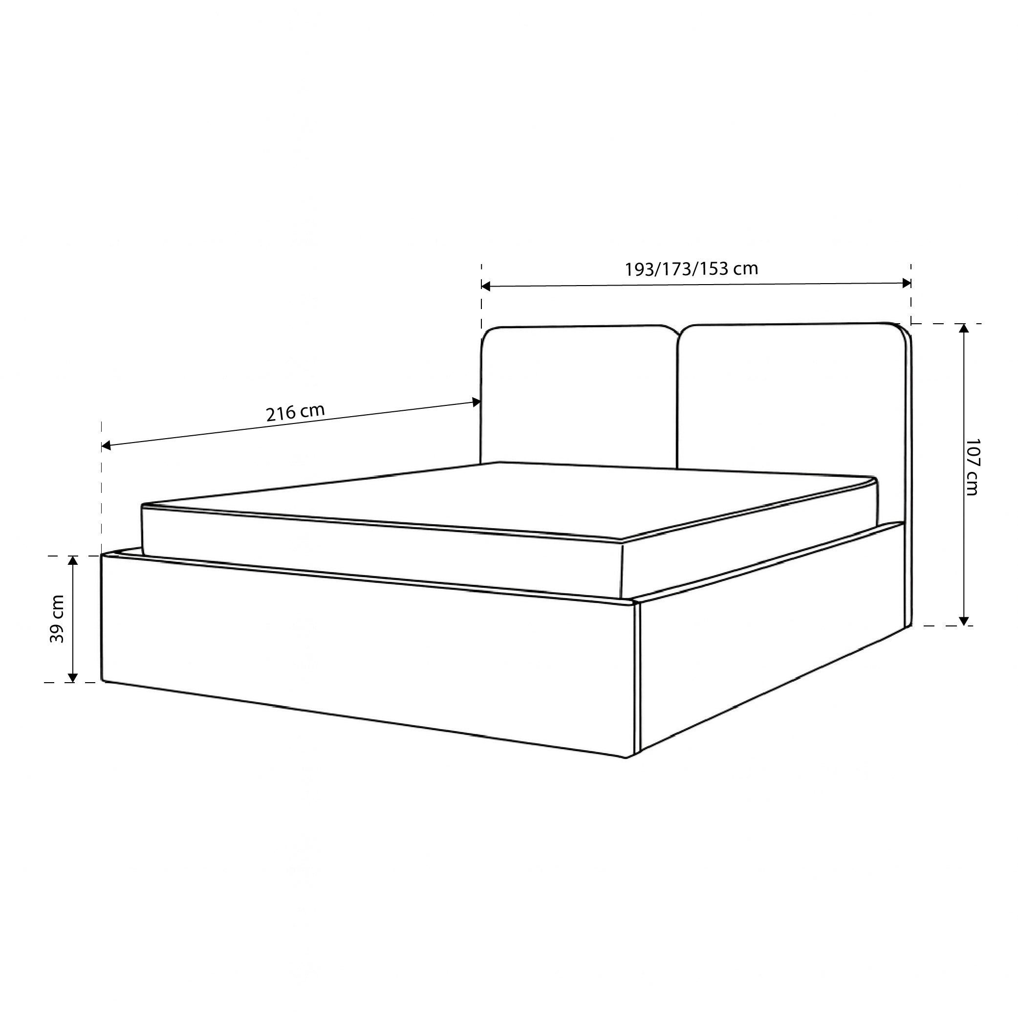 Polsterbett mit Bettkasten im modernen Stil | Mokka