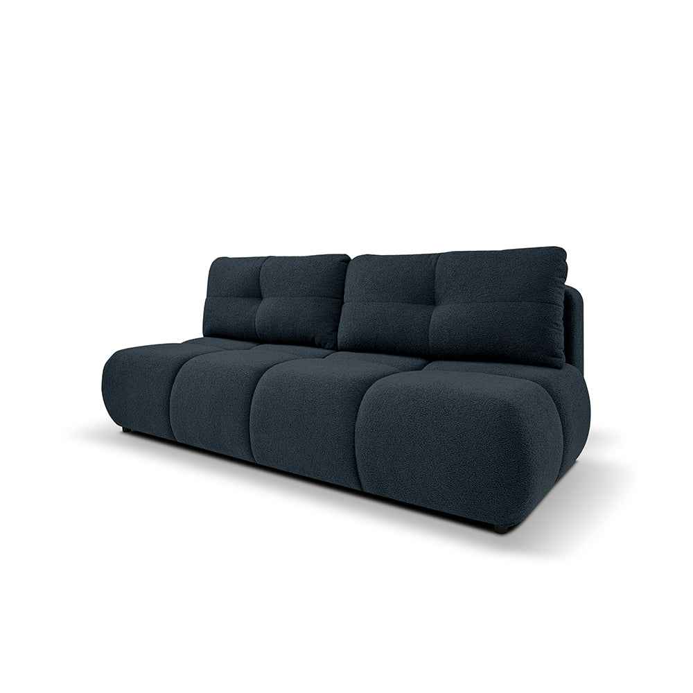 Sofa 3-osobowa z funkcją spania 142x200 w stylu miękkiego minimalizmu – z pojemnikiem, automat DL | Milorya Nocny Grafit (NOW OR NEVER 79)