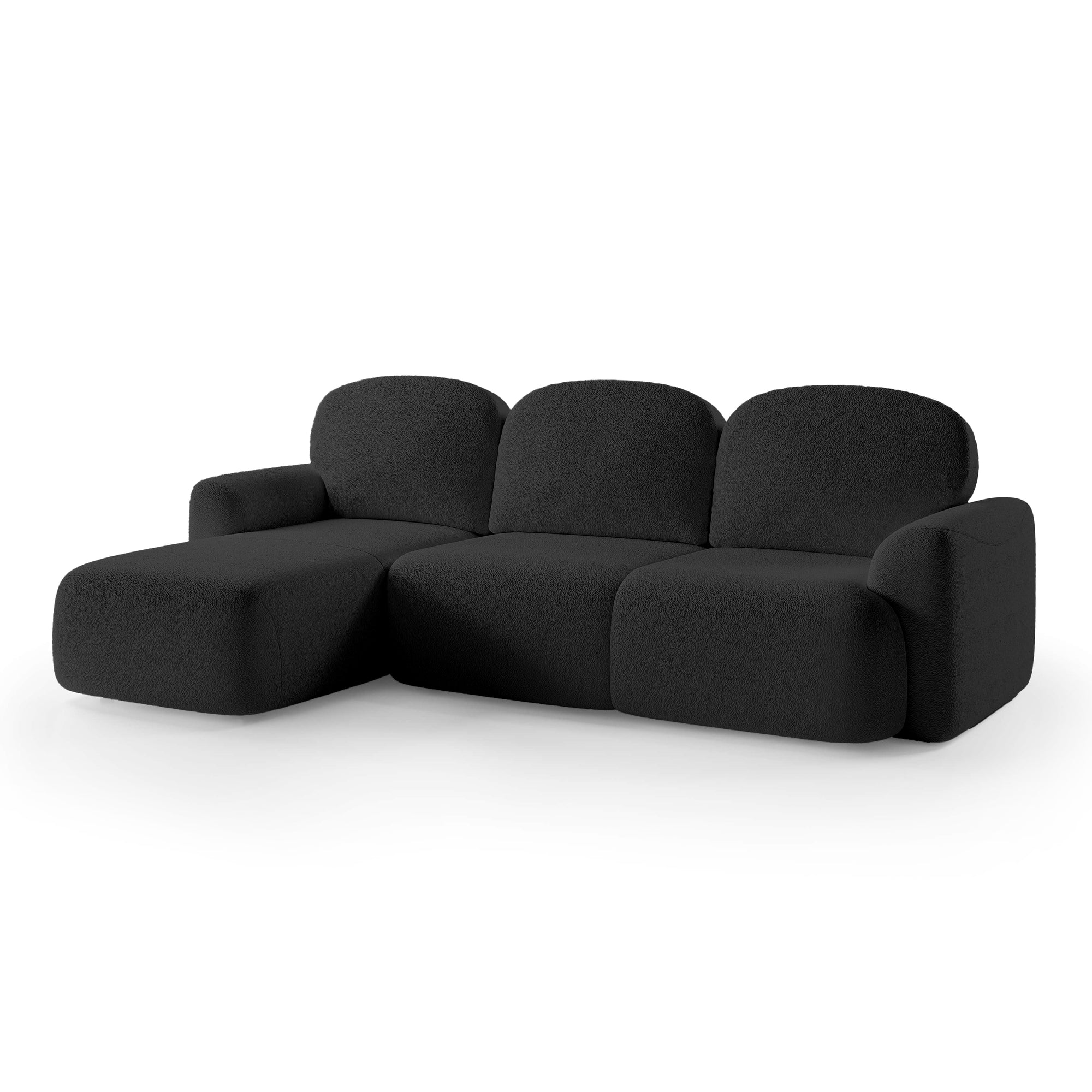 Narożnik z funkcją spania 3–4 osobowy DL 260 cm w stylu nowoczesnym – system Lux, pianka HR, pojemnik na pościel | Bulu