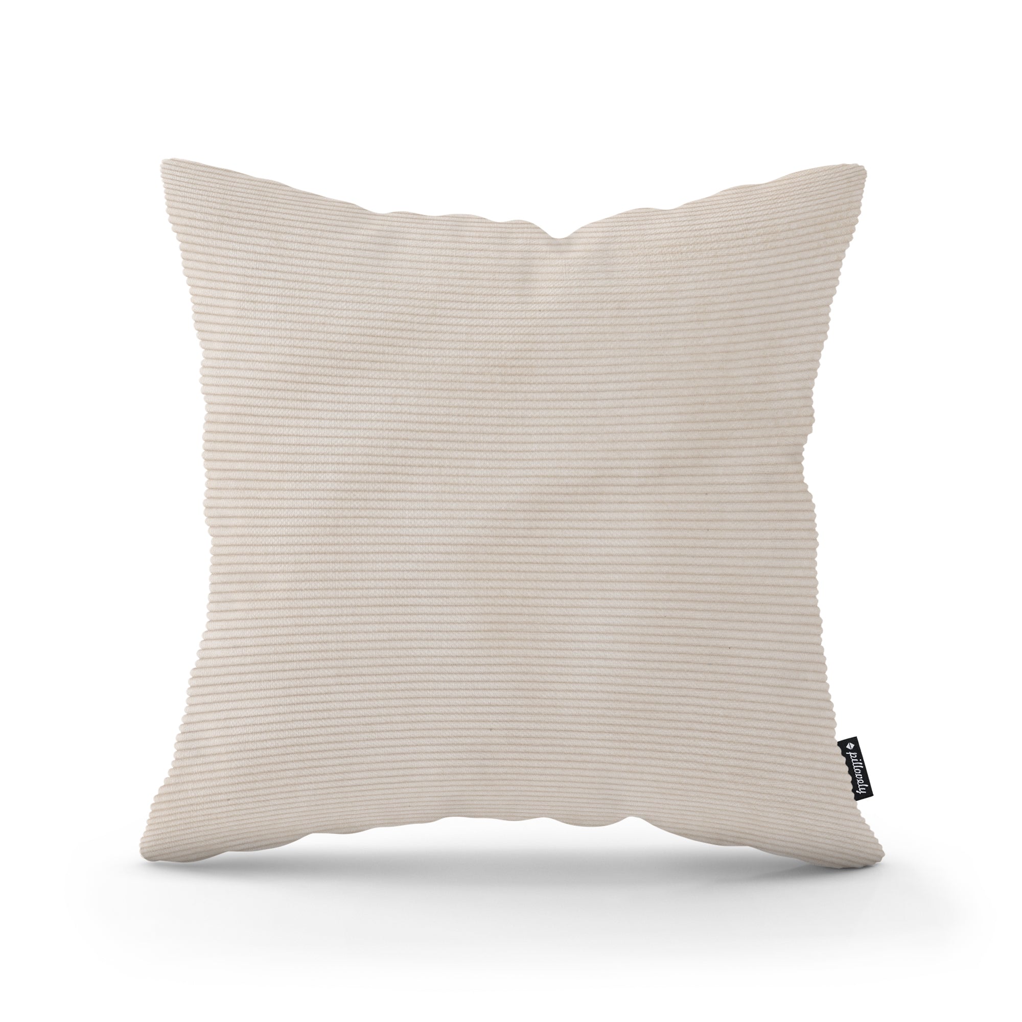 Poduszka dekoracyjna 45×45 cm w stylu scandi i boho – sztruks 100% PES, pionowe prążki | Sztruks Lniany Popiół (ONTARIO 02)