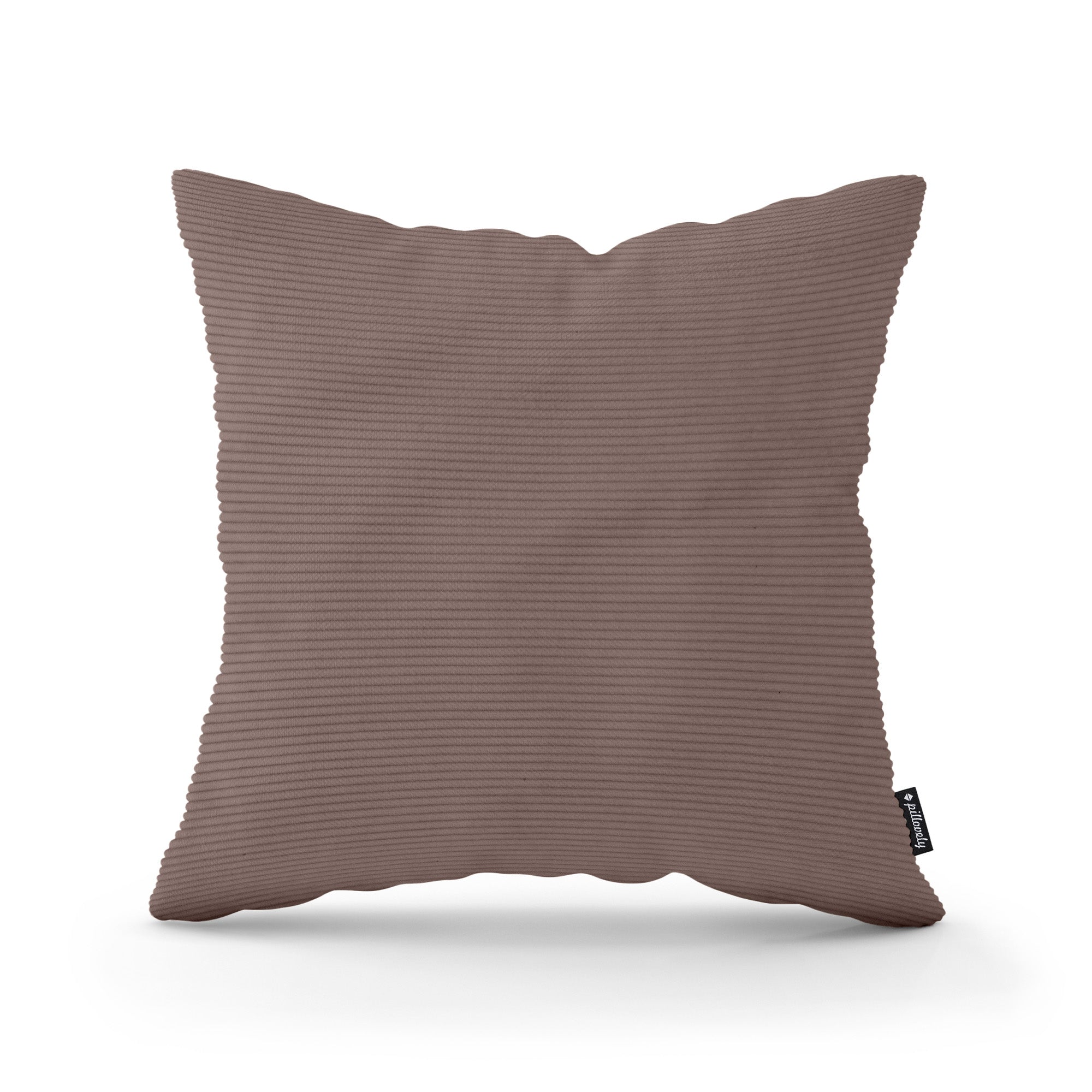 Poduszka dekoracyjna 45×45 cm w stylu scandi i boho – sztruks 100% PES, pionowe prążki | Sztruks Jesienna Sepia (ONTARIO 21)