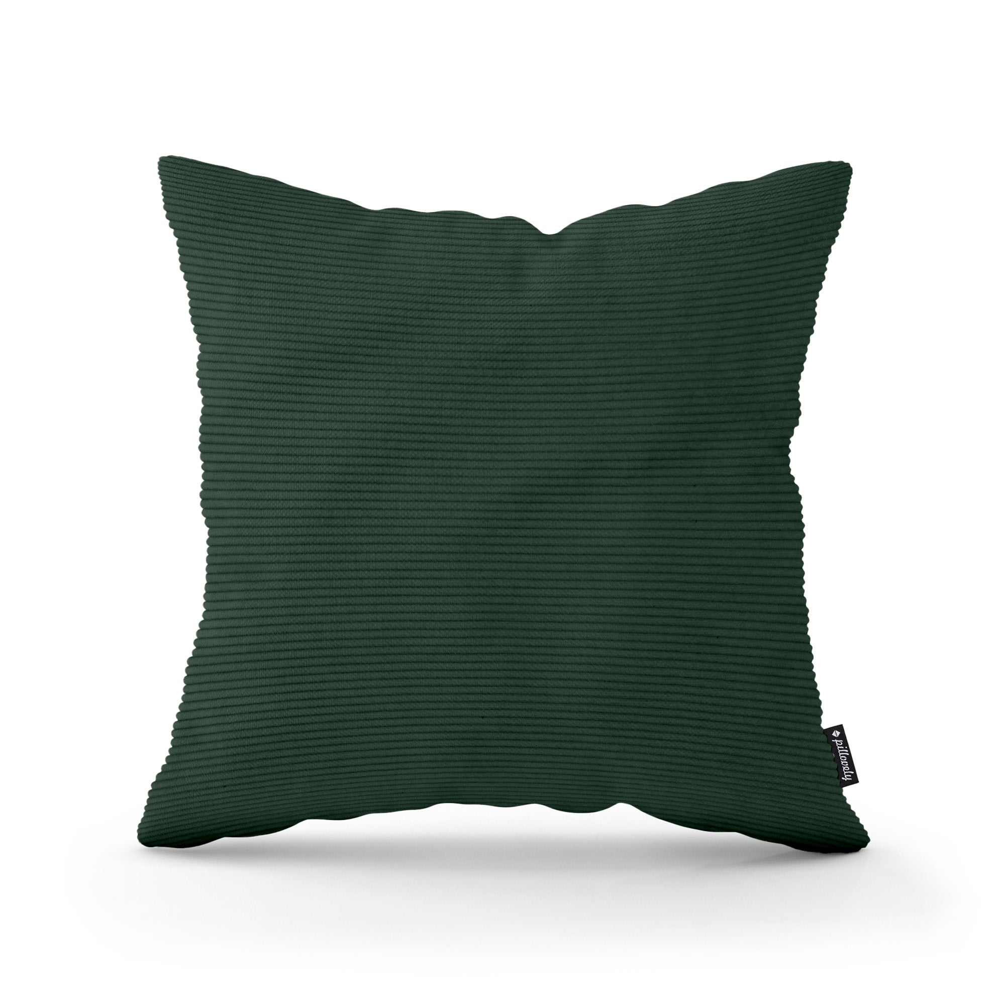 Poduszka dekoracyjna 45×45 cm w stylu scandi i boho – sztruks 100% PES, pionowe prążki | Sztruks Leśny Kamień (ONTARIO 35)