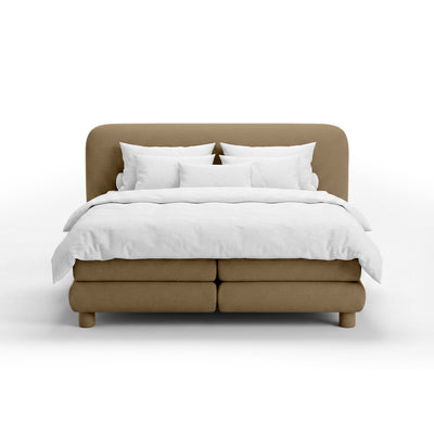 Kontinentalbett mit abgerundetem Kopfteil im Modern-Organic-Stil | Portela