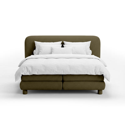 Kontinentalbett mit abgerundetem Kopfteil im Modern-Organic-Stil | Portela