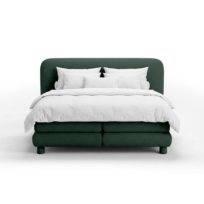 Kontinentalbett mit abgerundetem Kopfteil im Modern-Organic-Stil | Portela