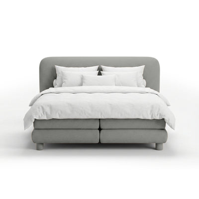 Kontinentalbett mit abgerundetem Kopfteil im Modern-Organic-Stil | Portela