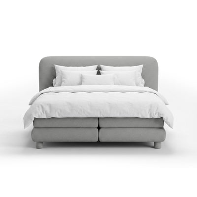Kontinentalbett mit abgerundetem Kopfteil im Modern-Organic-Stil | Portela