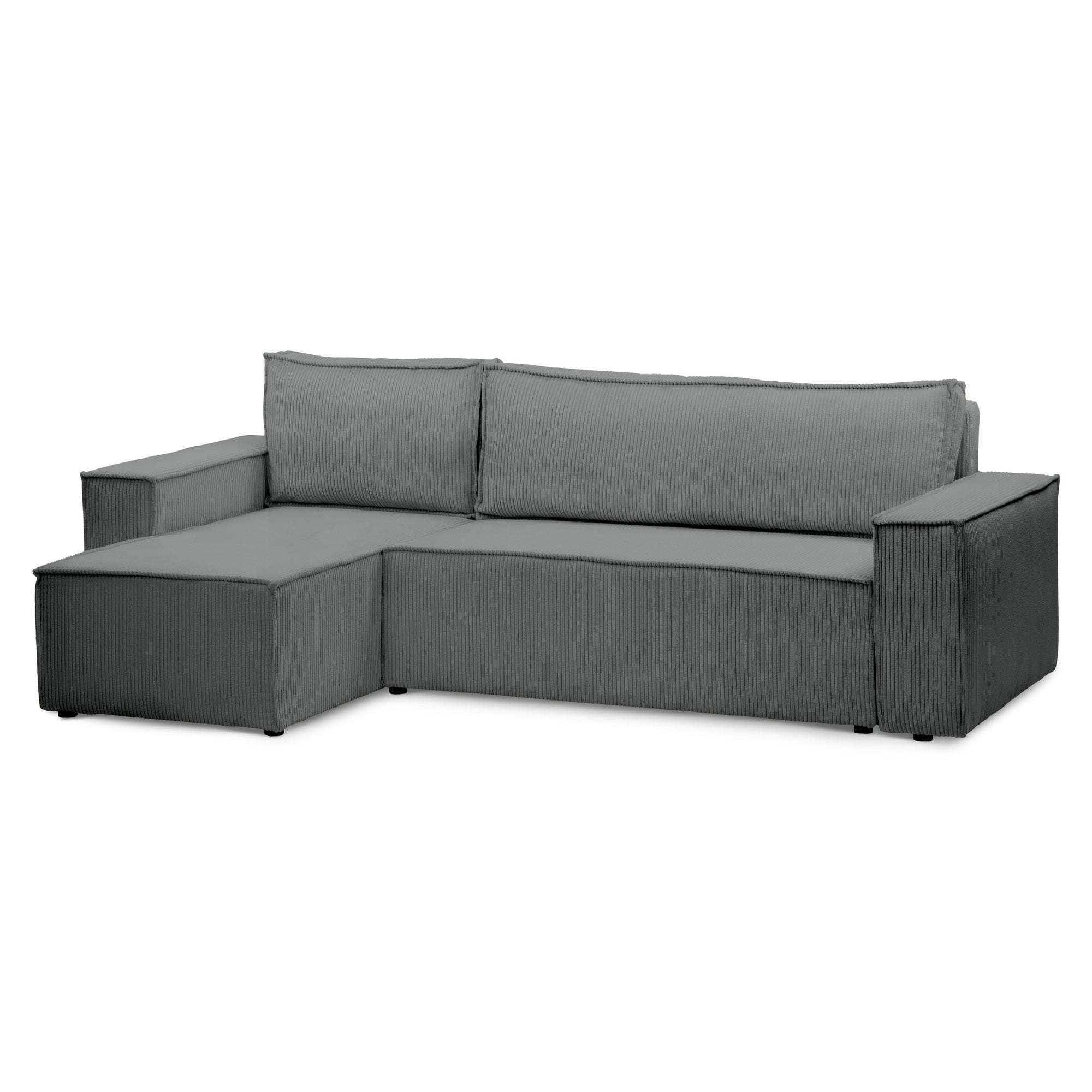Narożnik uniwersalny z funkcją spania 3-osobowy 200x142–154 w stylu loft – tkanina POSO, pojemnik na pościel, mechanizm DL | Agi Cynk (POSO 115) Uniwersalny
