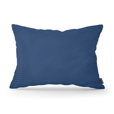 Dekokissen 40x55 cm im Vintage-Stil | Breiter Cord – Marineblau Graphit (POSO 05)
