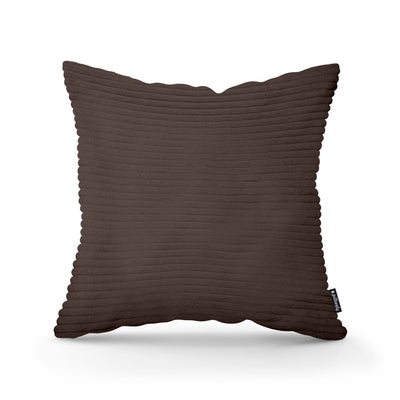 Poduszka dekoracyjna 45×45 cm w stylu scandi i boho | Szeroki Sztruks Ciemny Orzech (POSO 06)