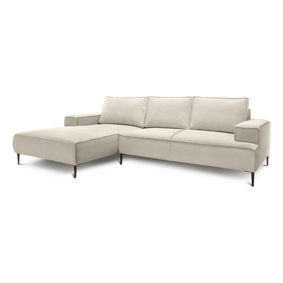 Narożnik 3-osobowy 275 cm w stylu modern classic | May Kość Słoniowa (POSO 105) Lewostronny