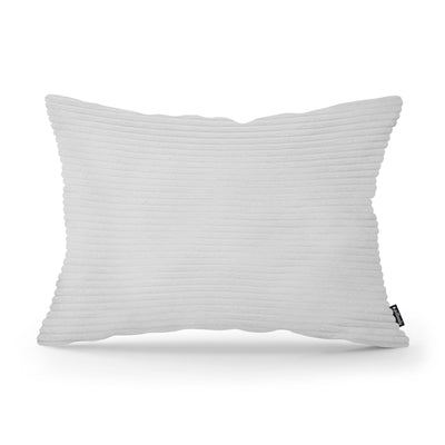 Dekokissen 40x55 cm im Vintage-Stil | Breiter Cord – Esche Weiß (POSO 110)