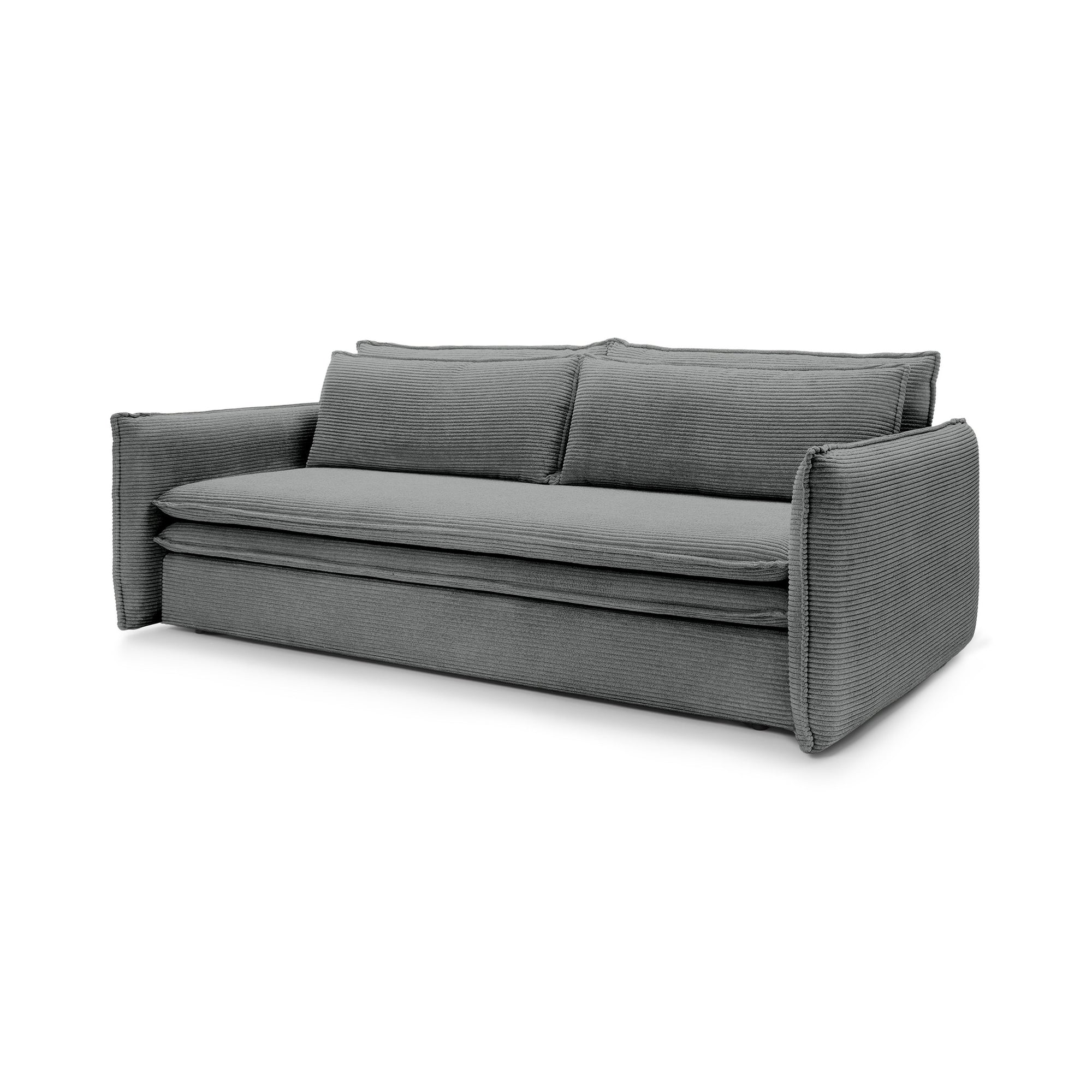 Sofa modułowa z funkcją spania 140x200 i pojemnikiem – sztruksowa, pet friendly | Lily Cynk (POSO 115)