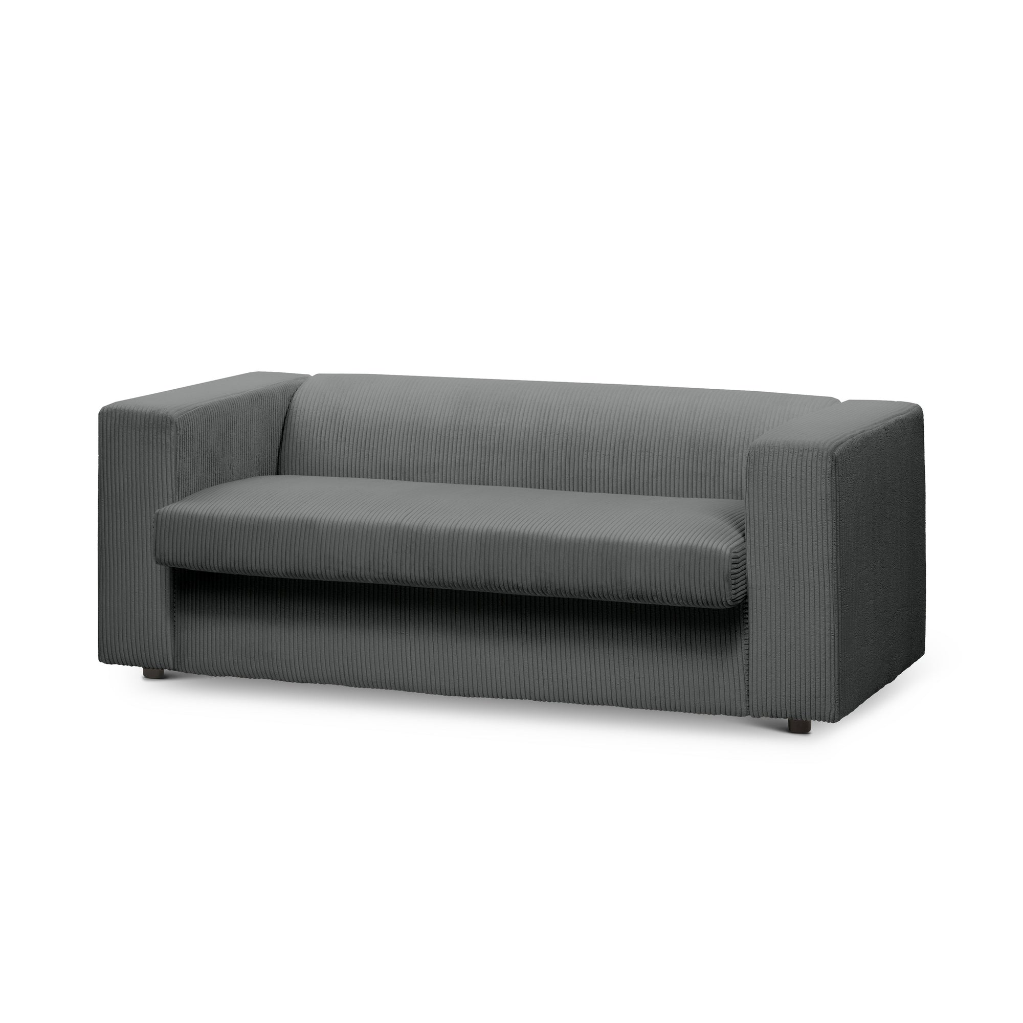Sofa 2-osobowa z funkcją spania 174 cm – kompaktowa, sztruksowa, nowoczesna | July Cynk (POSO 115)