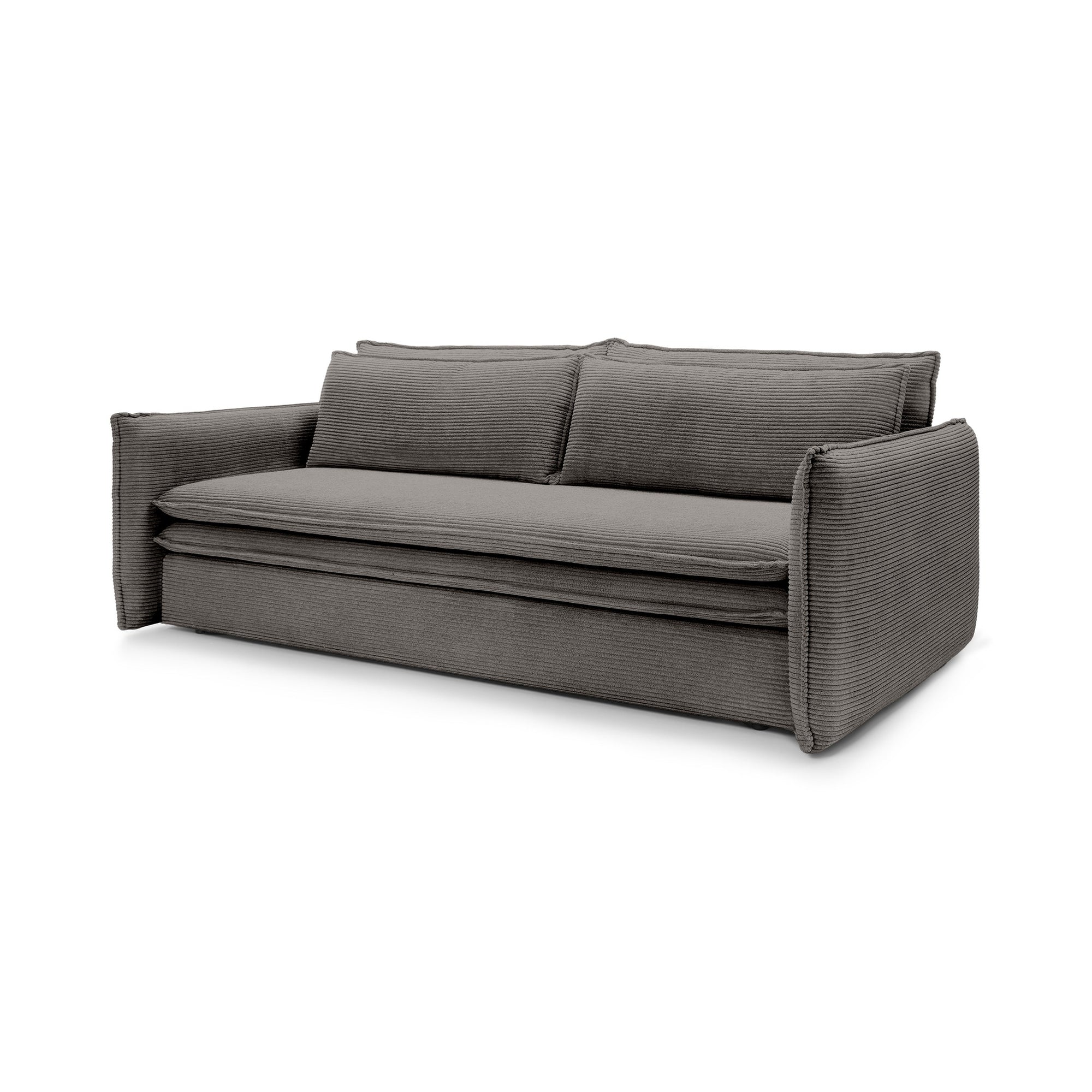 Sofa modułowa z funkcją spania 140x200 i pojemnikiem – sztruksowa, pet friendly | Lily Brązowy Grafit (POSO 120)