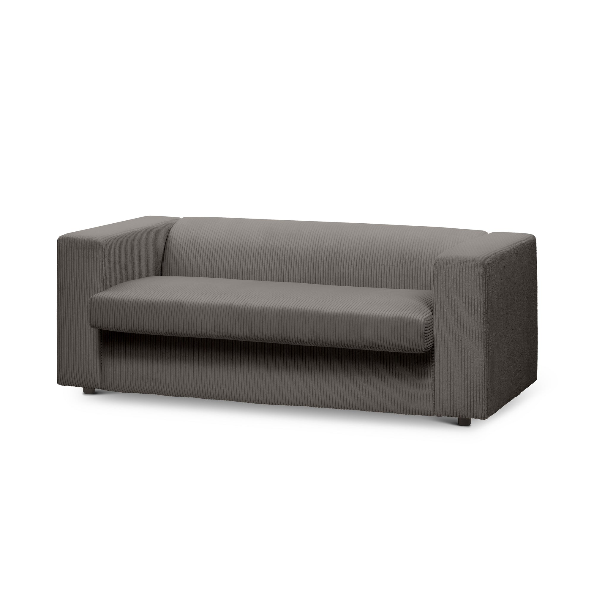 Sofa 2-osobowa z funkcją spania 174 cm – kompaktowa, sztruksowa, nowoczesna | July Brązowy Grafit (POSO 120)