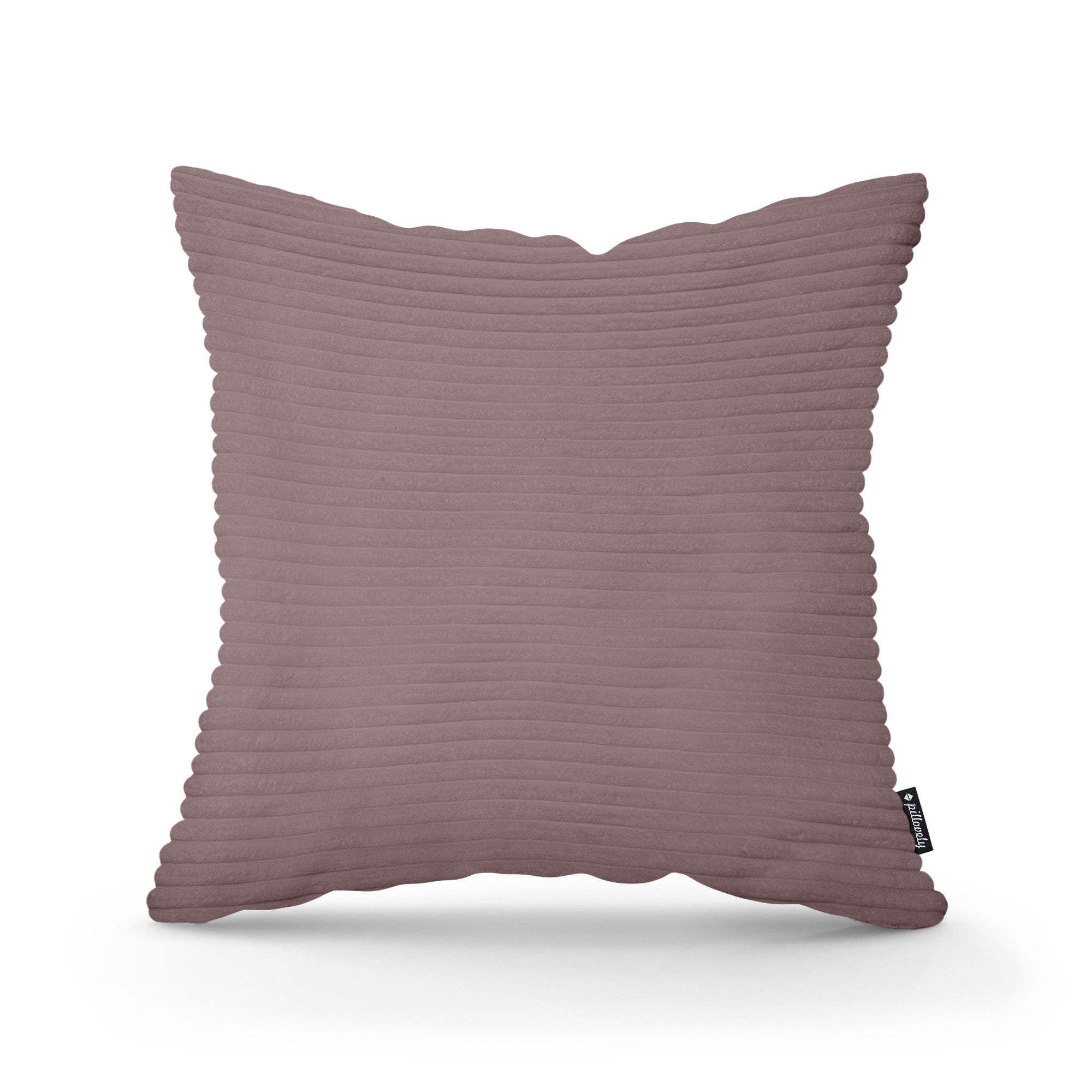Poduszka dekoracyjna 45×45 cm w stylu scandi i boho – wyraziste prążki | Szeroki Sztruks Przykurzony Różany Brąz (POSO 130)