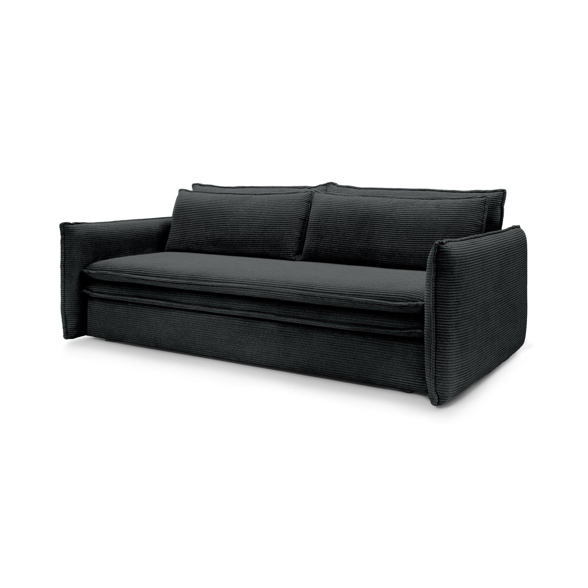 Sofa modułowa z funkcją spania 140x200 i pojemnikiem – sztruksowa, pet friendly | Lily Węgiel (POSO 135)